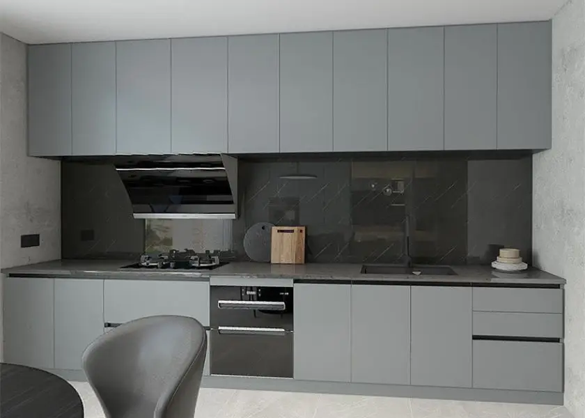 Dapur Estetik Minimalis Serba Abu Soft